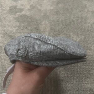 Janie and Jack Gray Herringbone Newsboy Cap